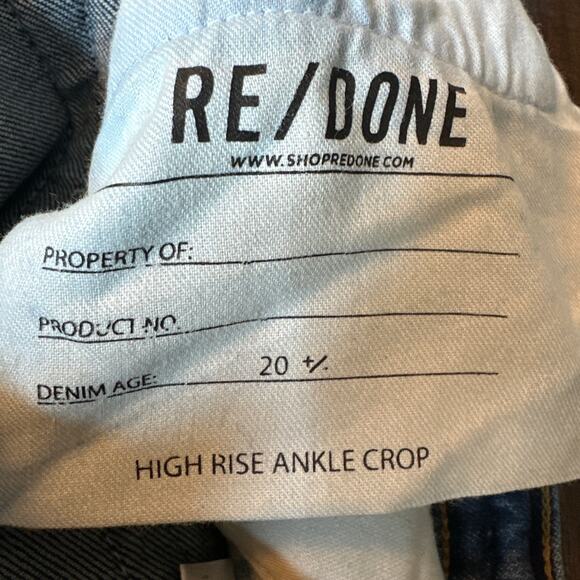 RE/DONE 70's High Rise Ankle Crop Jeans in Midnight Blue Size 26 NWT - Picture 10 of 12